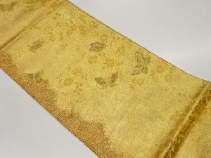 秋草に蝶模様織出し袋帯